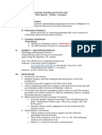 Lesson Exemplar in English First Quarter - Week 2 - Grammar I. Objectives A. Content Standard