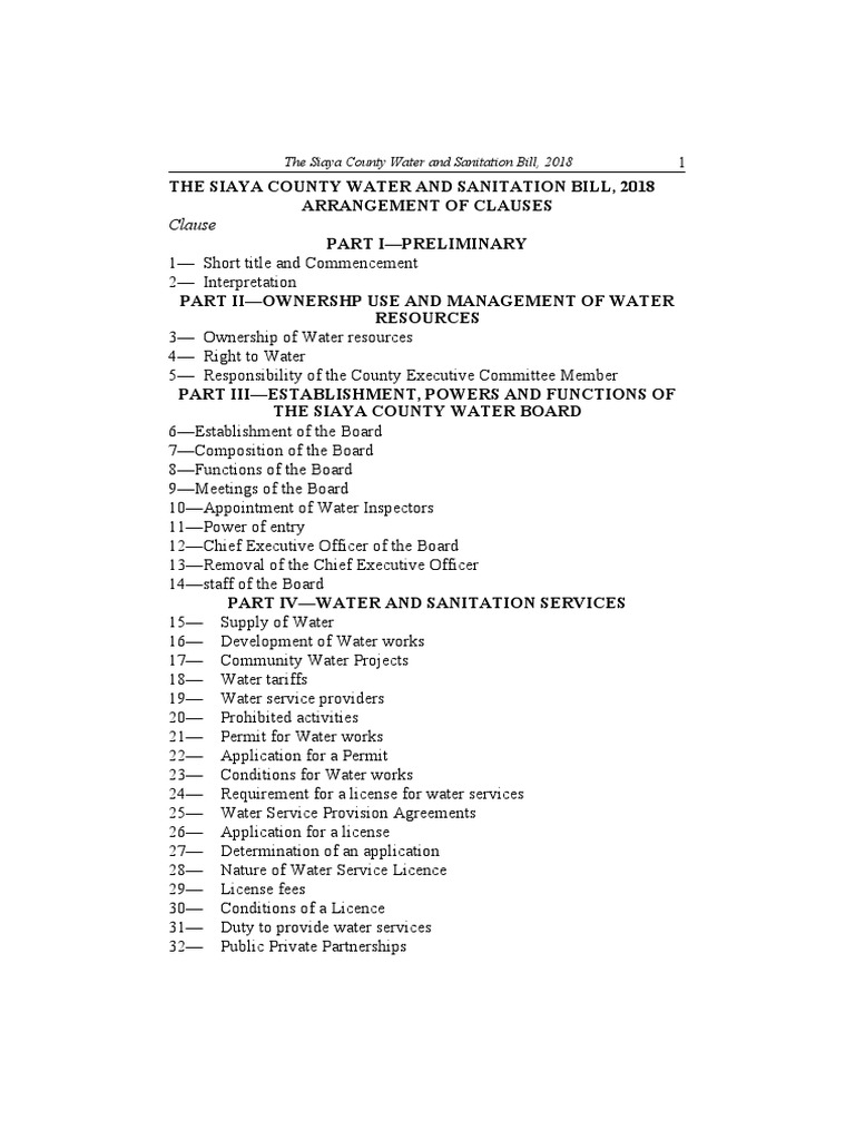 The siaya county water and sanitation bill 2018 pdf license water