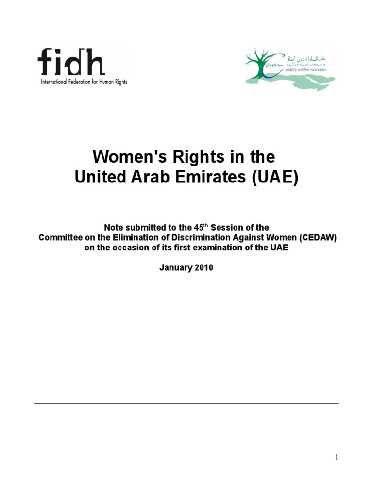 Women's Rights in The United Arab Emirates (UAE) PDF Convention On