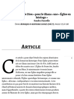 Le Plan de Dieu Pour Le Ghana : Une Église en Héritage - Cairn - Info