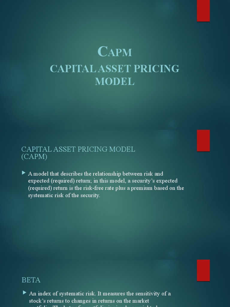 APM Capital Asset Pricing Model PDF Capital Asset Pricing Model