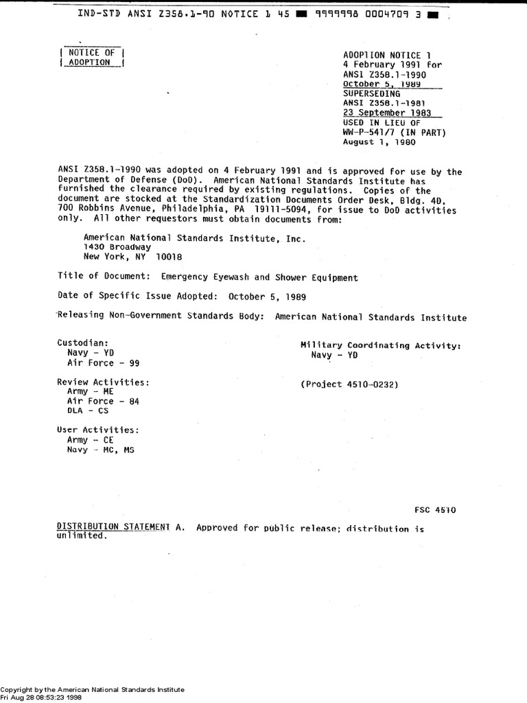 Ansi z358 1 1990 for emergency pdf