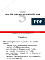 Using SQL Statements Within A PL/SQL Block