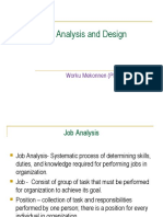 Job Analysis and Design: Worku Mekonnen (PHD)