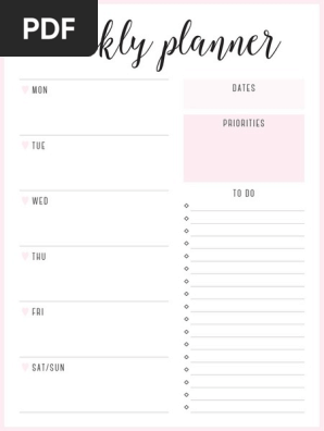 Stylish Weekly Planner Template
