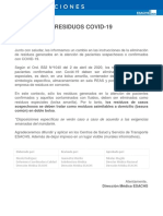 Comunicado DM - Eliminación residuos Covid-19