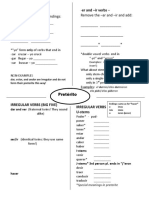 Frayer Model For Reviewing Spanish Preterite Tense