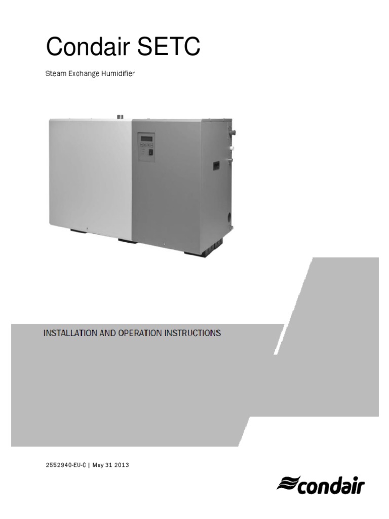 Condair Se Technical Manual PDF Boiler Steam
