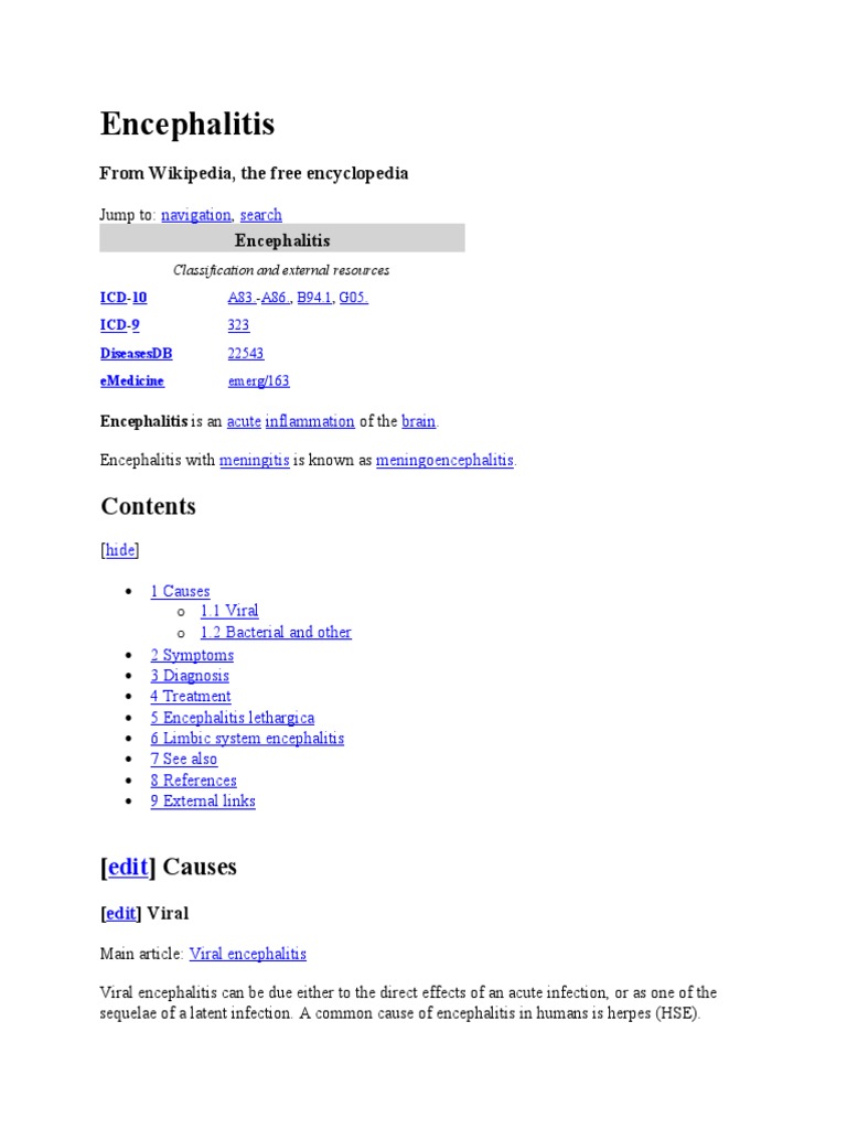 Understanding Encephalitis: Causes & Treatment | PDF | Diseases And ...