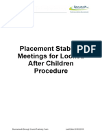 Placement Stability Meetings For Looked After Children Procedure