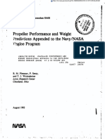 Propeller Performance and Weight Predictions Appended To The Navy/NASA