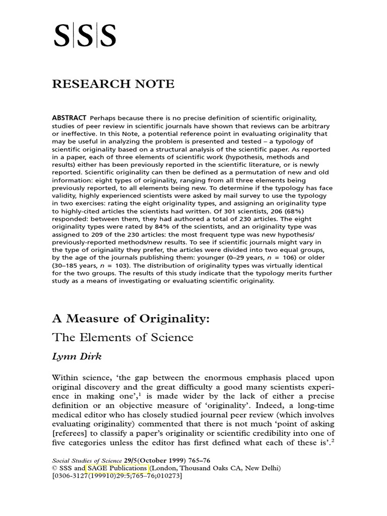 PDF MEASURING ORIGINALITY IN SCIENCE visual data 5