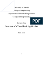Structure of A Visual Basic Application