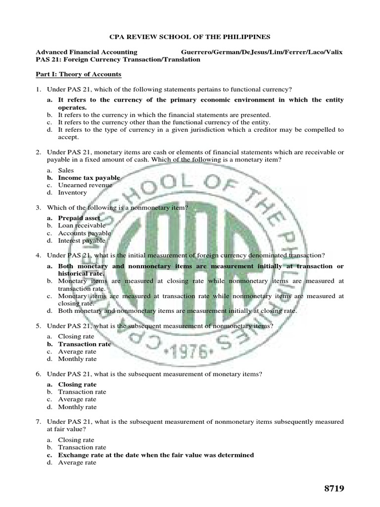 AFAR8719 Foreign Currency Transaction and Translation PDF