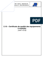 2-10 Certificats de qualité des équipements à expédier_voir 