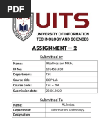 CSE-204 Assignment 2-Submitted-By - Ikbal Hossain Mithu - ID-1914551039