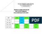 Horario Clases Virtuales 6to Prim