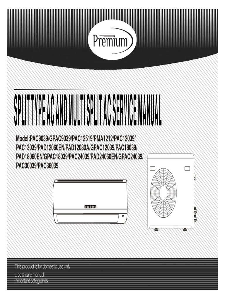 Split AC Service Manual Overview | PDF | Air Conditioning | Physical ...