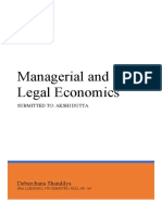 Managerial and Legal Economics: Debarchana Shandilya