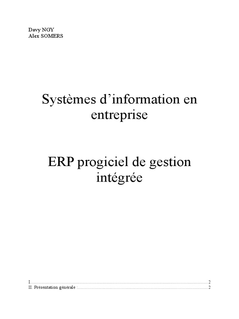 Déploiement ERP à Deux Niveaux | PDF | Progiciel de gestion intégré ...