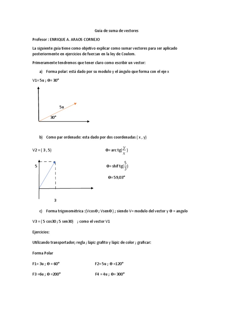 Suma de Vectores y Aplicaciones | PDF | Vector Euclidiano | Espacio