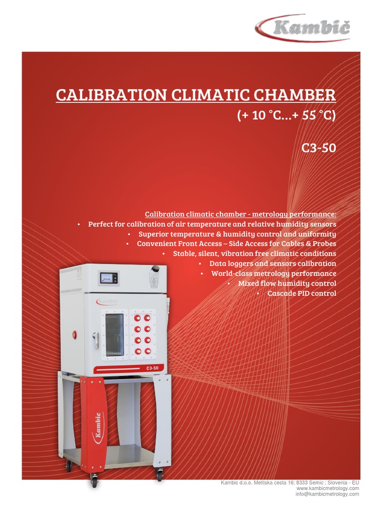 Calibration Climatic Chamber C3 50 PDF Touchscreen Humidity