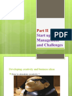 Start Up Management and Challenges