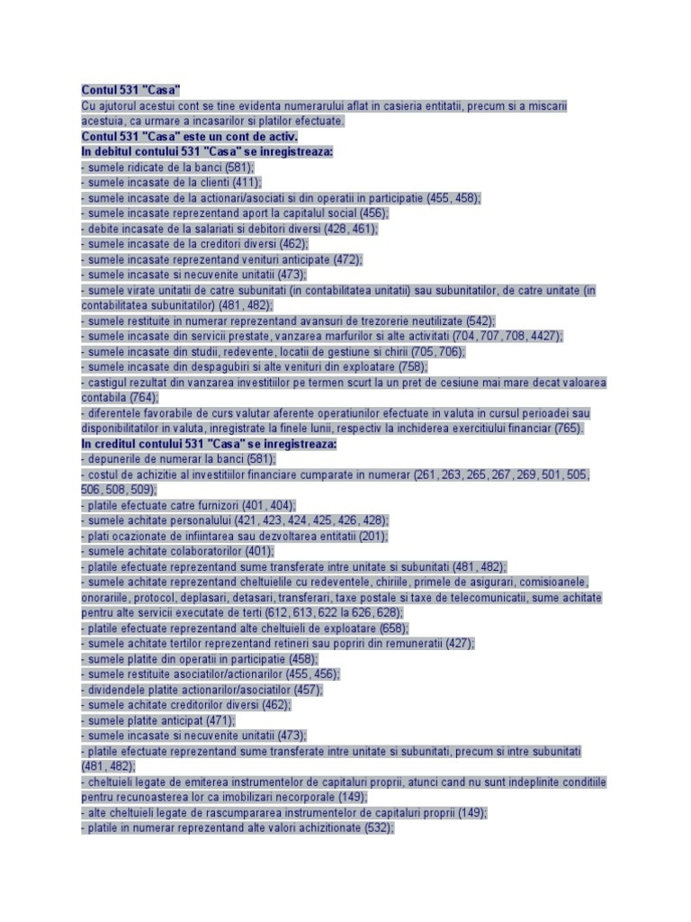 Contul 531 | PDF