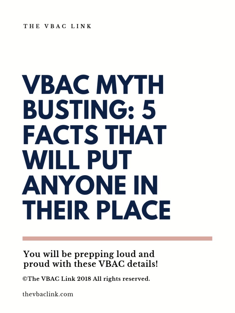 The VBAC Link 5 VBAC Myths Busted | PDF | Caesarean Section | Public Health