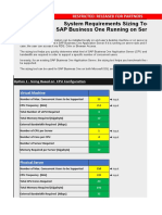 System Requirements Sizing Tool For SAP Business One Running On Server Side