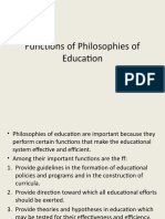 Functions of Philosophies of Education