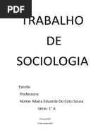 TRABALHO SOCIOLOGIA