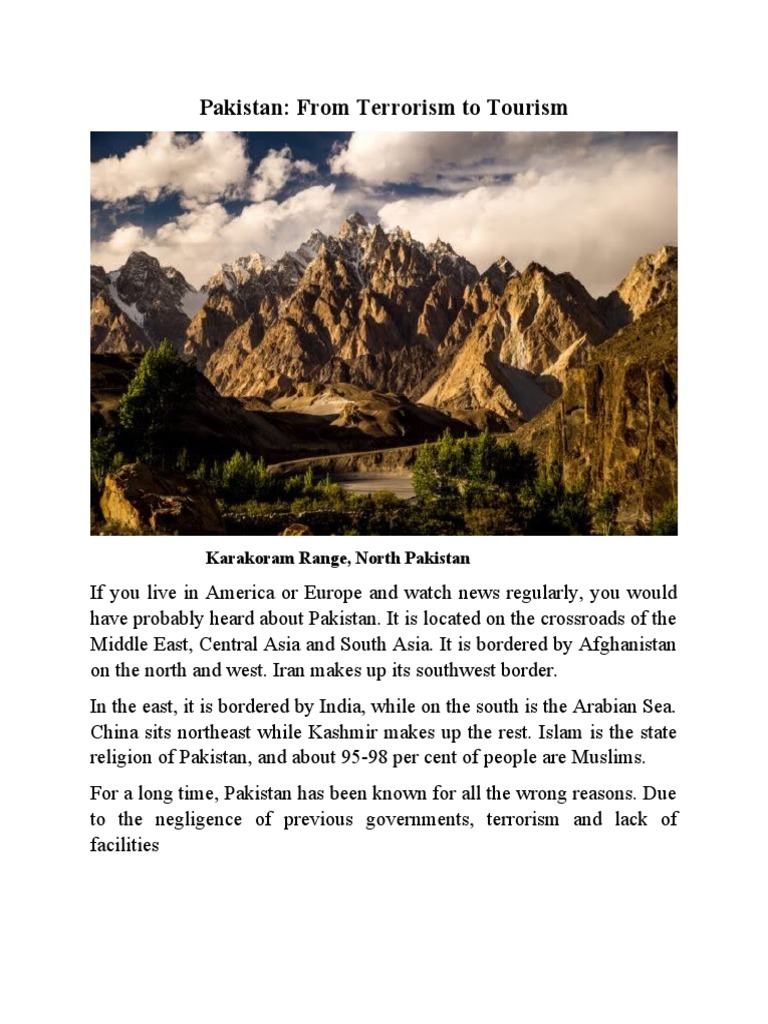 Pakistan - From Terrorism To Tourism | PDF | Pakistan | Religion And Belief