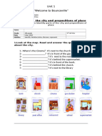 Parts of The City and Prepositions of Place: - Look at The Map. Read and Answer The Question About The City