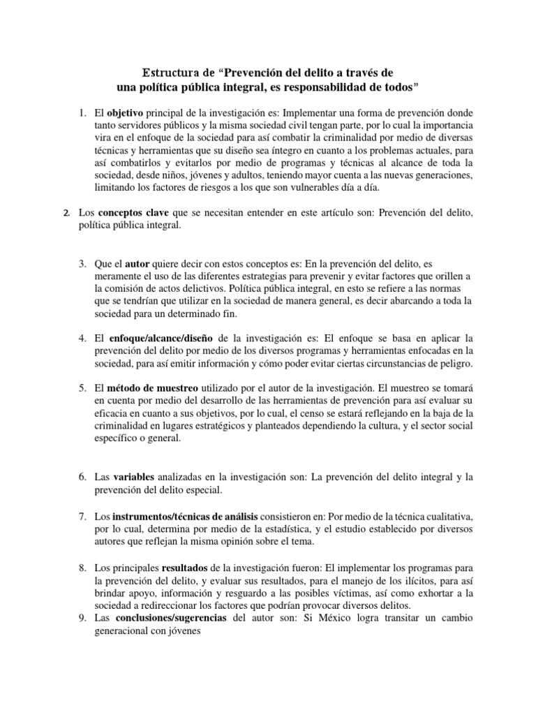 Prevención Integral del Delito en México | PDF | Prevención del crimen ...