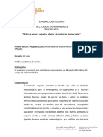 Laera - Programa: "Modos de Pensar: Conjuntos, Objetos, Circunstancias, Heterocronías"