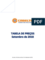 Cabelte 2018 - Tabela de Preços