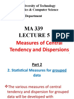 Lecture 5 Measure of Central Tendency Grouped Freq Dist