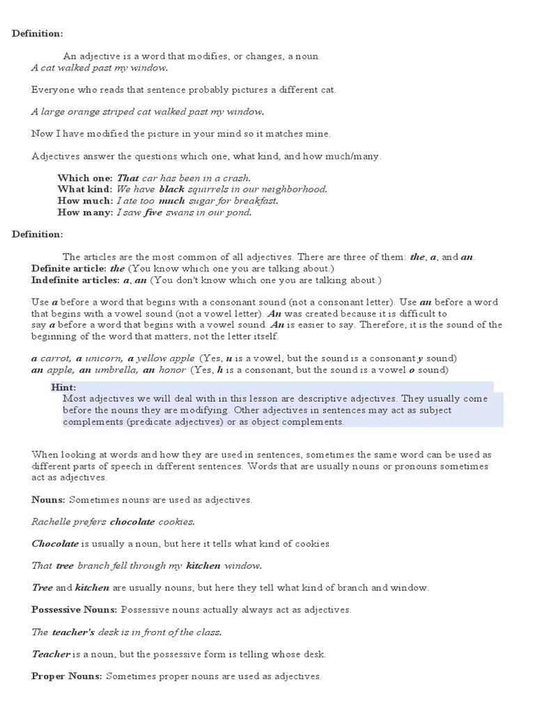 6.modifiers (Adjectives and Adverbs) | PDF | Adverb | Adjective