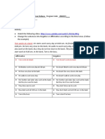 Tom's Work Activity: Watch The Following Video. Change The Sentences Into Negative or Affirmative According To The Time Tense. (Follow The Example)