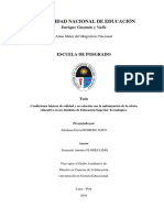 Tesis para Optar Al Grado Académico de Maestro en Ciencias de La Educación Con Mención en Gestión Institucional