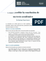 Como Escribir La Conclusion de Un Texto Academico - Santiago Parga - Centro de Espanol UNIAN