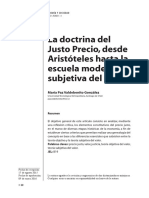 La Doctrina Del Justo Precio, Desde Aristóteles Hasta La Escuela Moderna Subjetiva Del Valor