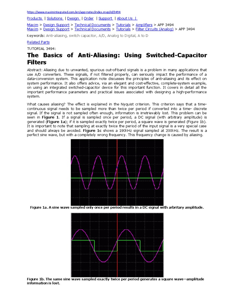 The Basics of Anti-Aliasing - Using Switched-Capacitor Filters (Maxim ...