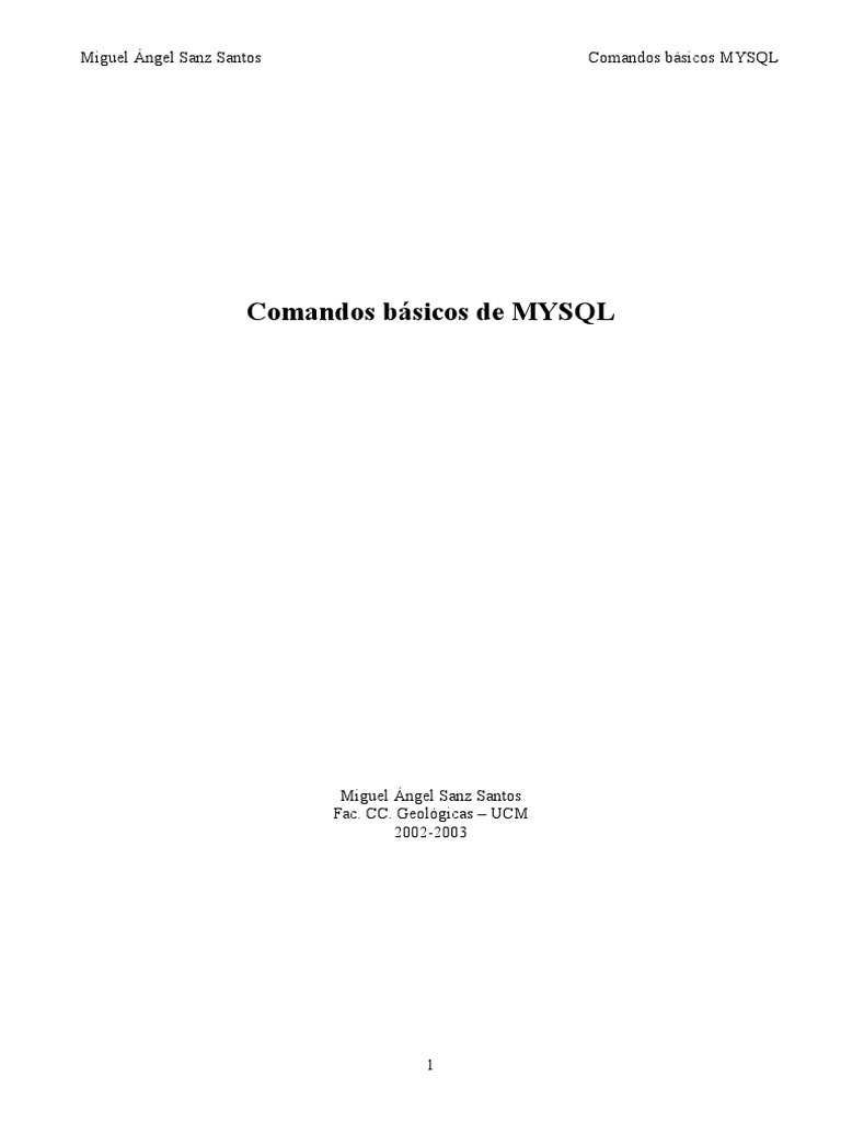Comandos Mysql PDF | PDF | Tabla (base de datos) | SQL
