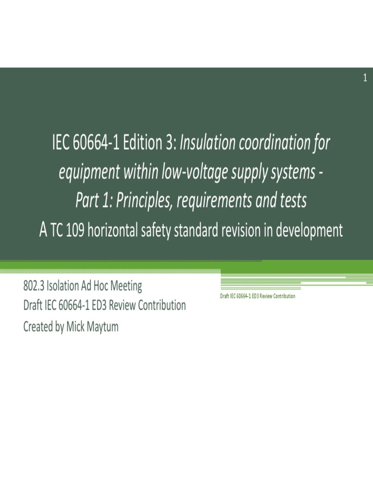 Insulation Coordination Requirements for Functional, Basic