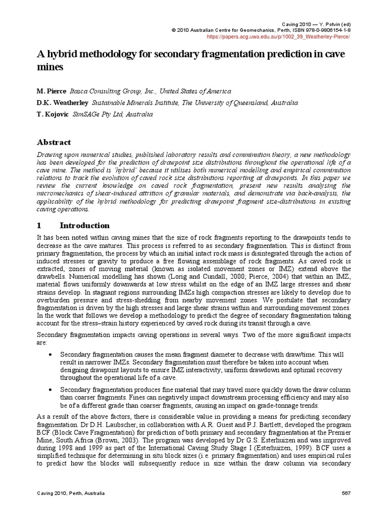 A Hybrid Methodology For Secondary Fragmentation Prediction in Cave ...