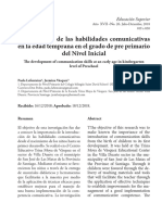 El Desarrollo de Las Habilidades Comunicativas en La Edad Temprana en El Grado de Pre Primario Del Nivel Inicial