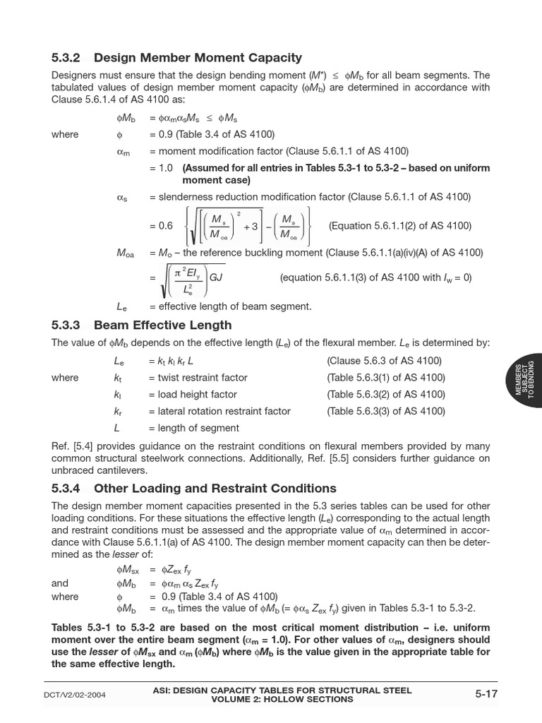 Design Moment Capacity for Steel Beams | PDF | Bending | Beam (Structure)