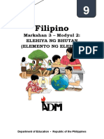 Filipino: Markahan 3 - Modyul 2: Elehiya NG Bhutan (Elemento NG Elehiya)